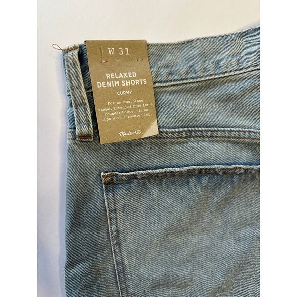 NWT Madewell Curvy Relaxed Denim Shorts in Cedarcroft Wash Size 31 - Picture 4 of 6